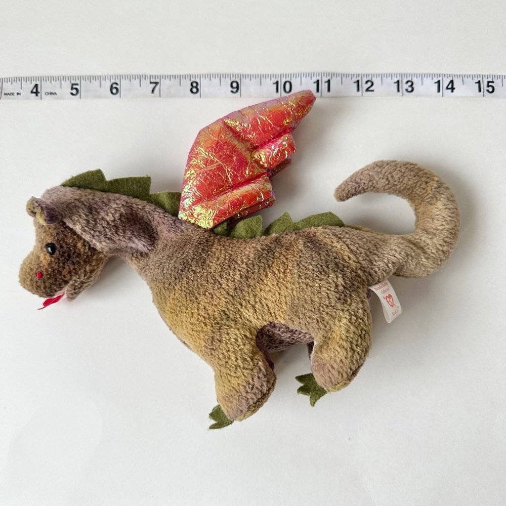 Scorch TY the Dragon Beanie Baby 7" Stuffed Animal Plush with 1998 Hang Tush Tag - Picture 3 of 4